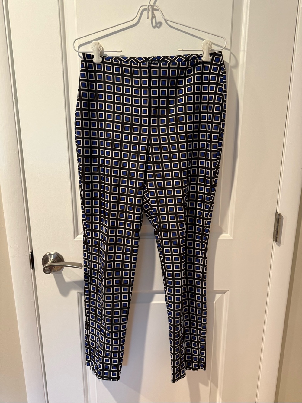 Chico's Navy & White Geometric Straight-Leg Pants